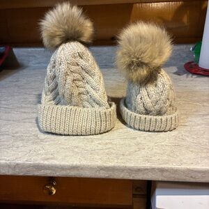Cozy Knit Pom-Pom Beanie mommy and baby